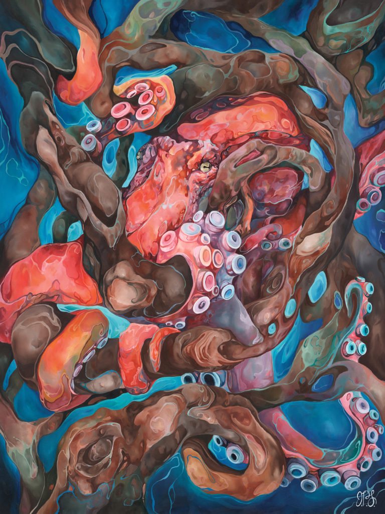 "Shadows Solace" - 36x48", Acrylic on canvas. 2019. Original SOLD. Prints available.